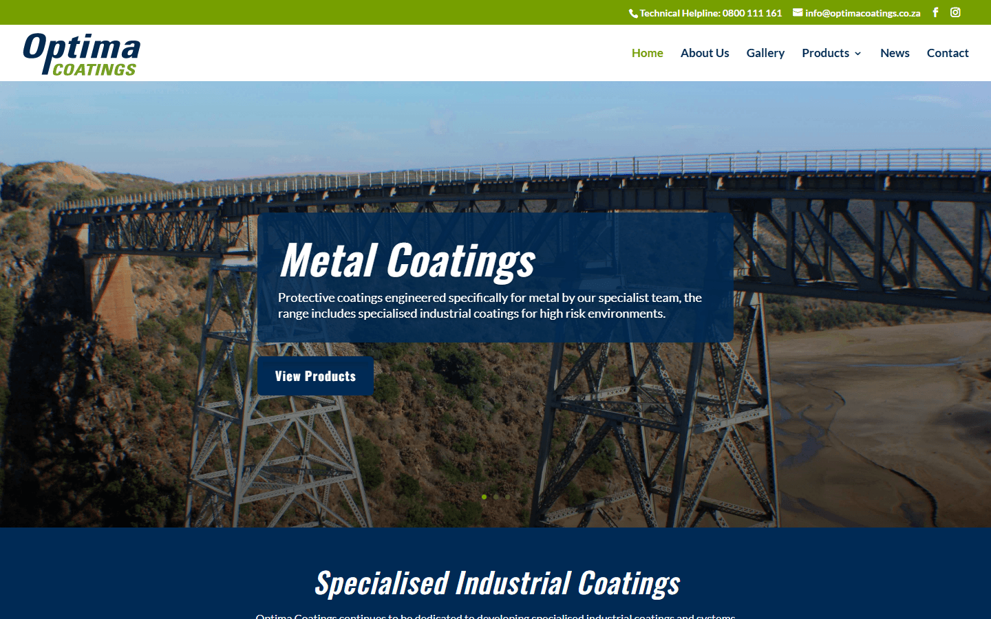 Optima Coatings website