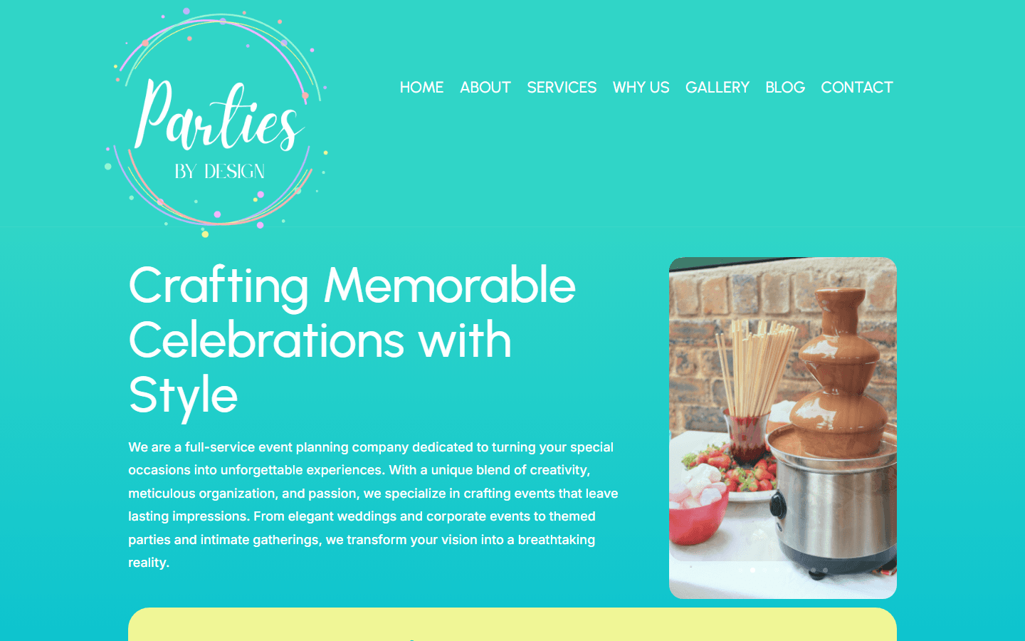 Parties by Design website