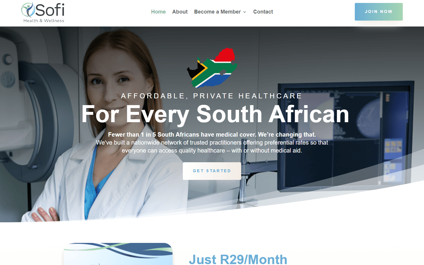 Sofi Health & Wellness website